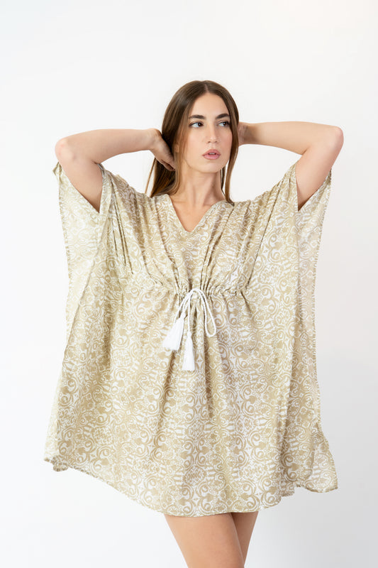 Kaftano - Abito fantasia Cedros beige
