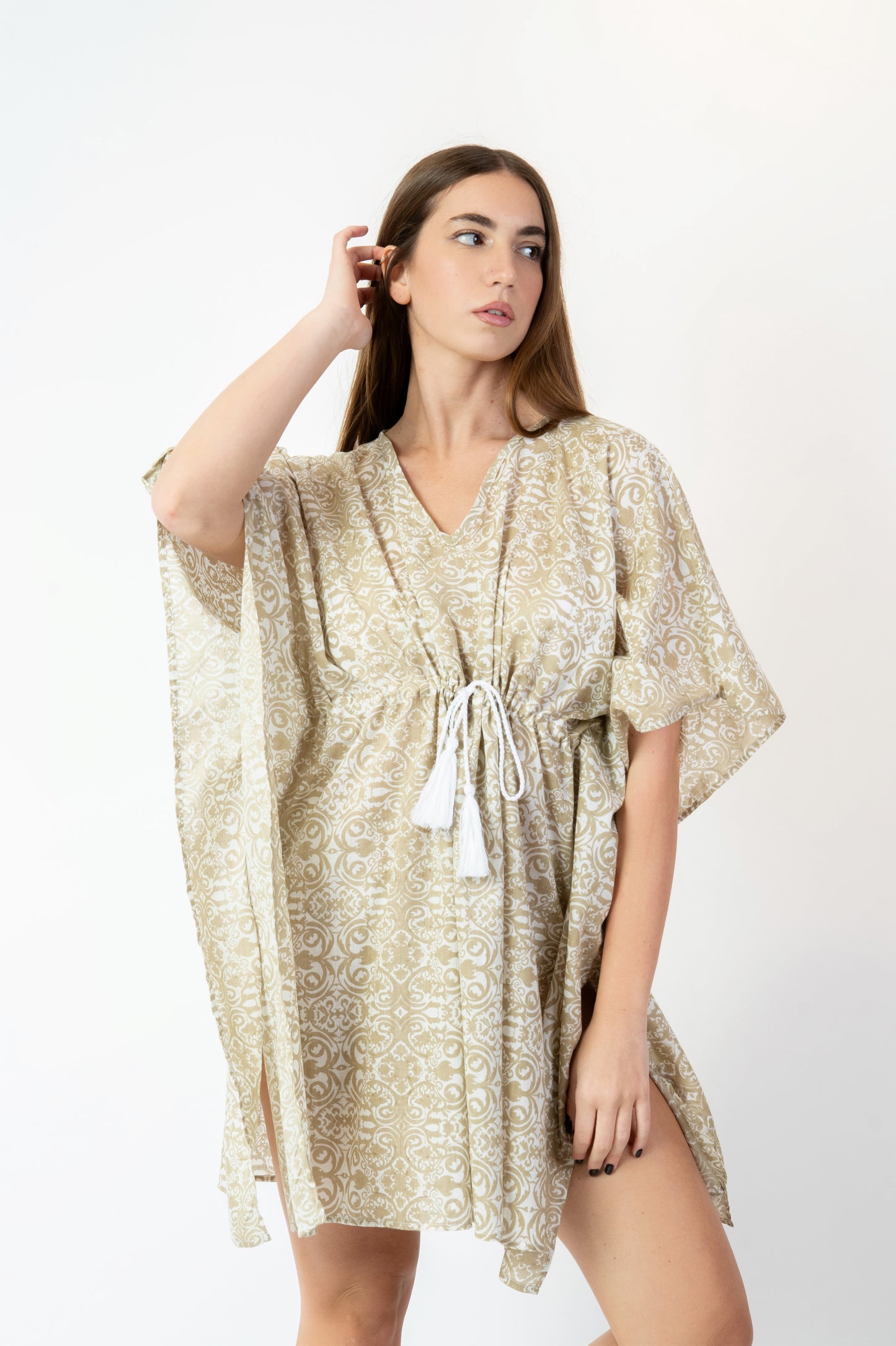 Kaftano - Abito fantasia Cedros beige