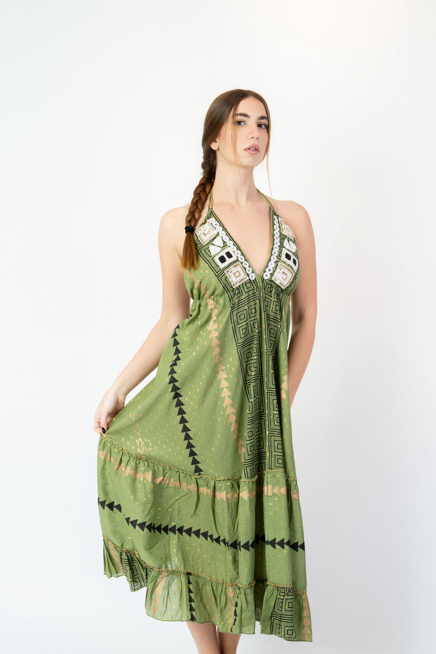 Manuela - Abito fantasia verde