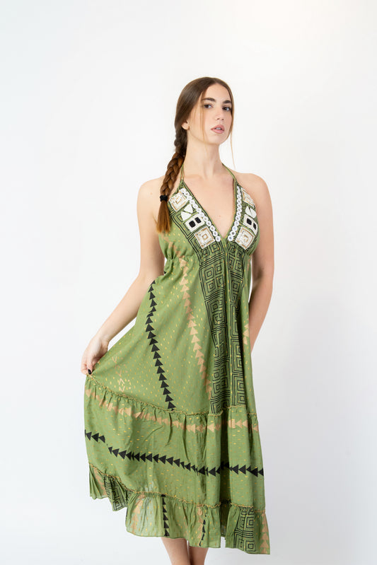 Manuela - Abito fantasia verde