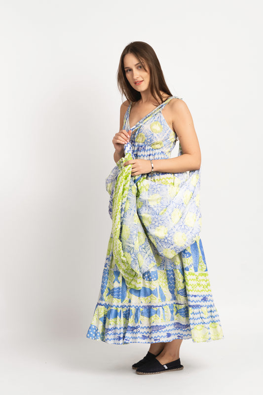 Caftan Dress - Agrigento - blue