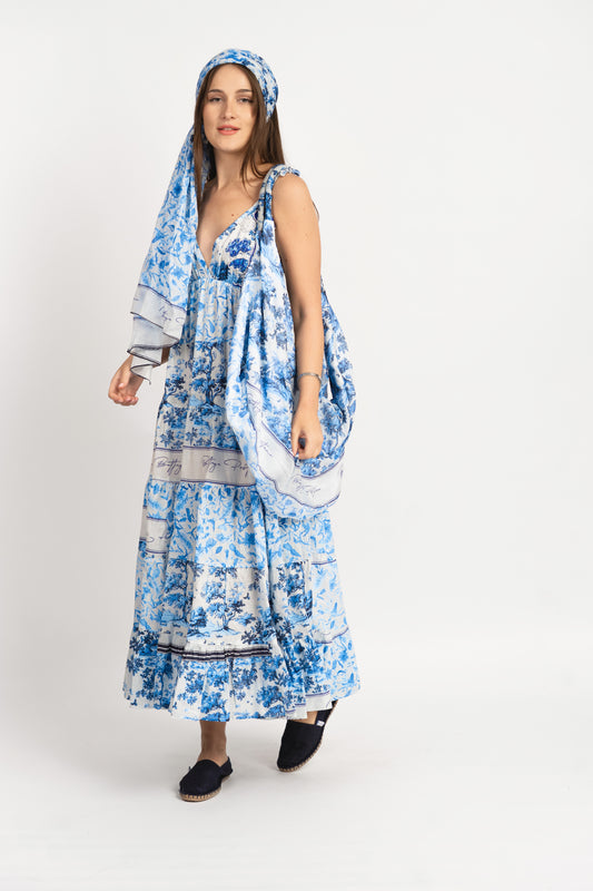 Caftan Dress - Agrigento - blue