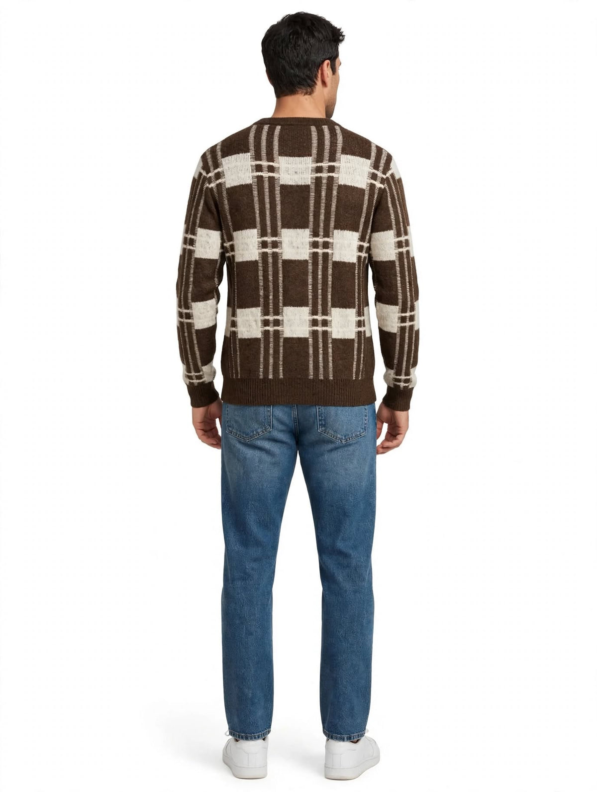 MATTA G - MAGLIONE GIRO COLLO FANTASIA MORO
