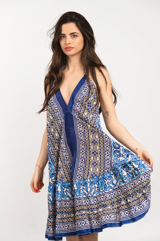 Caftan Dress - Agrigento - blue