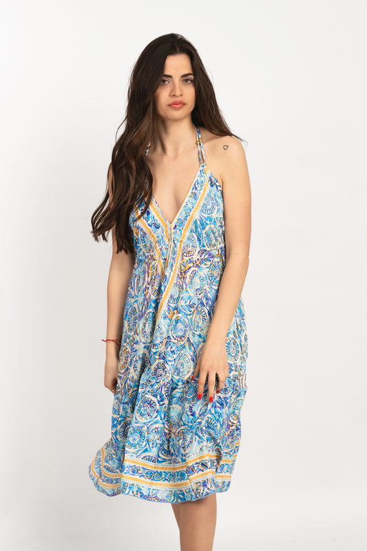 Caftan Dress - Agrigento - blue
