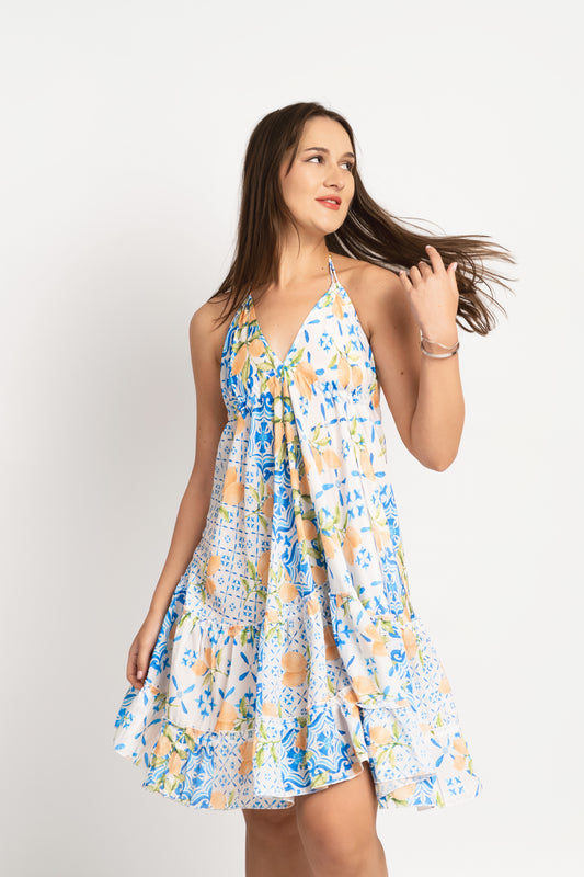 Caftan Dress - Agrigento - blue
