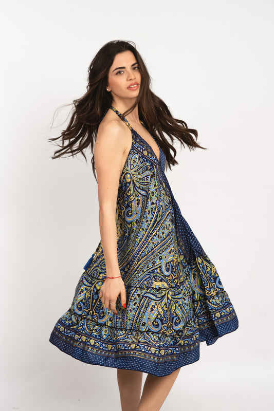 Caftan Dress - Agrigento - blue