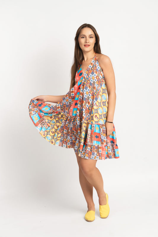 Caftan Dress - Agrigento - blue