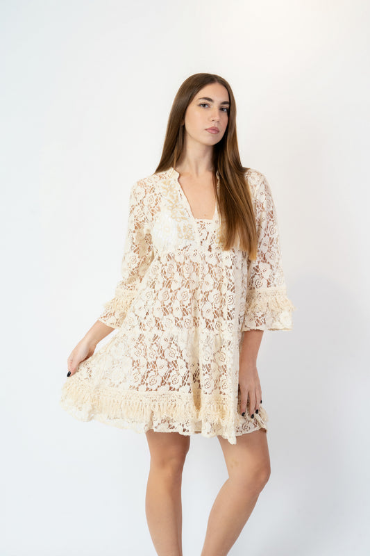 Milagros - Abito fantasia beige