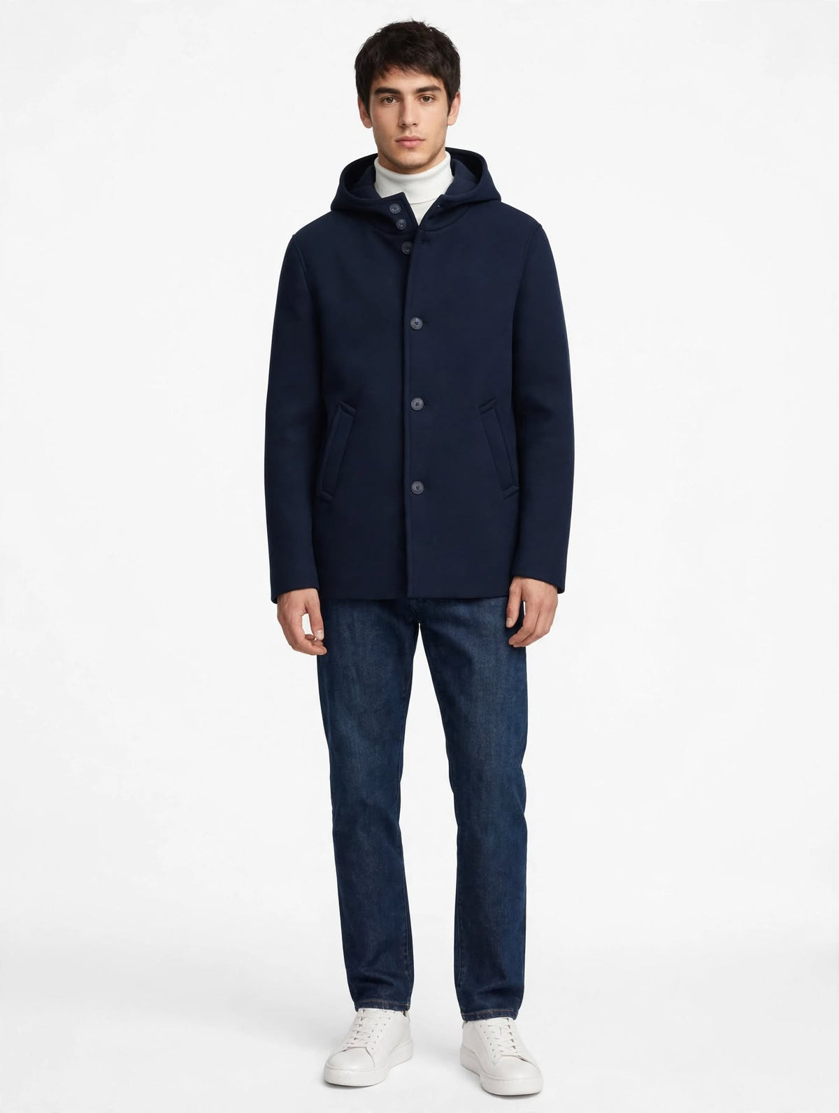 ROBION - CAPPOTTO CON CAPPUCCIO BLU