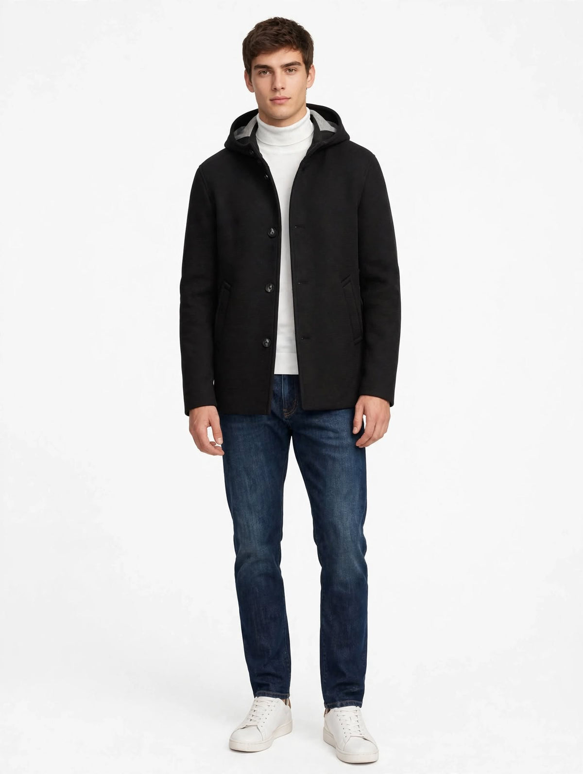 ROBION - CAPPOTTO CON CAPPUCCIO NERO