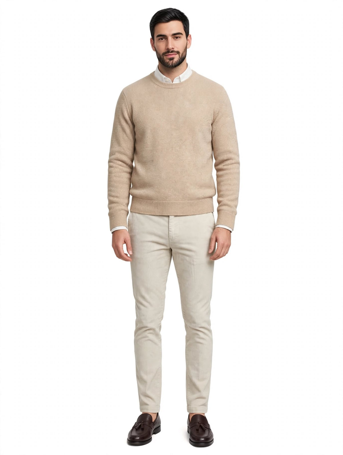 SILVER - PANTALONE VELLUTO PANNA