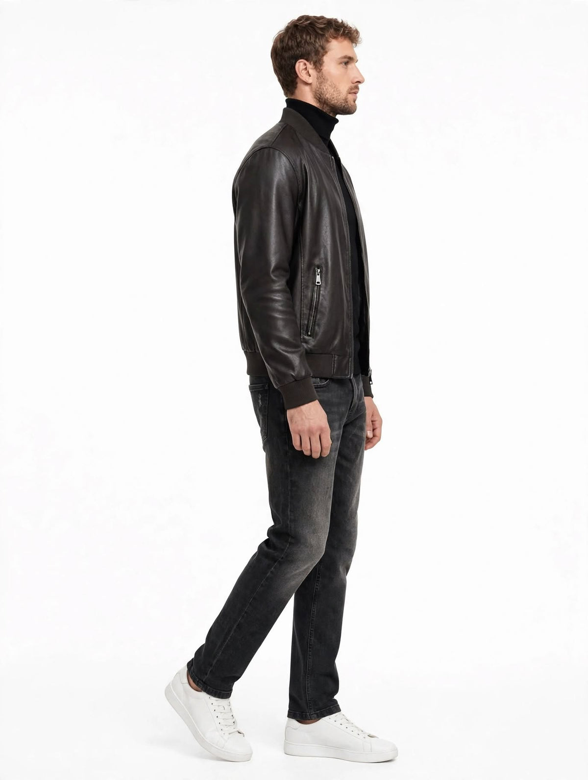 TALISMAN - BOMBER ECOPELLE MORO
