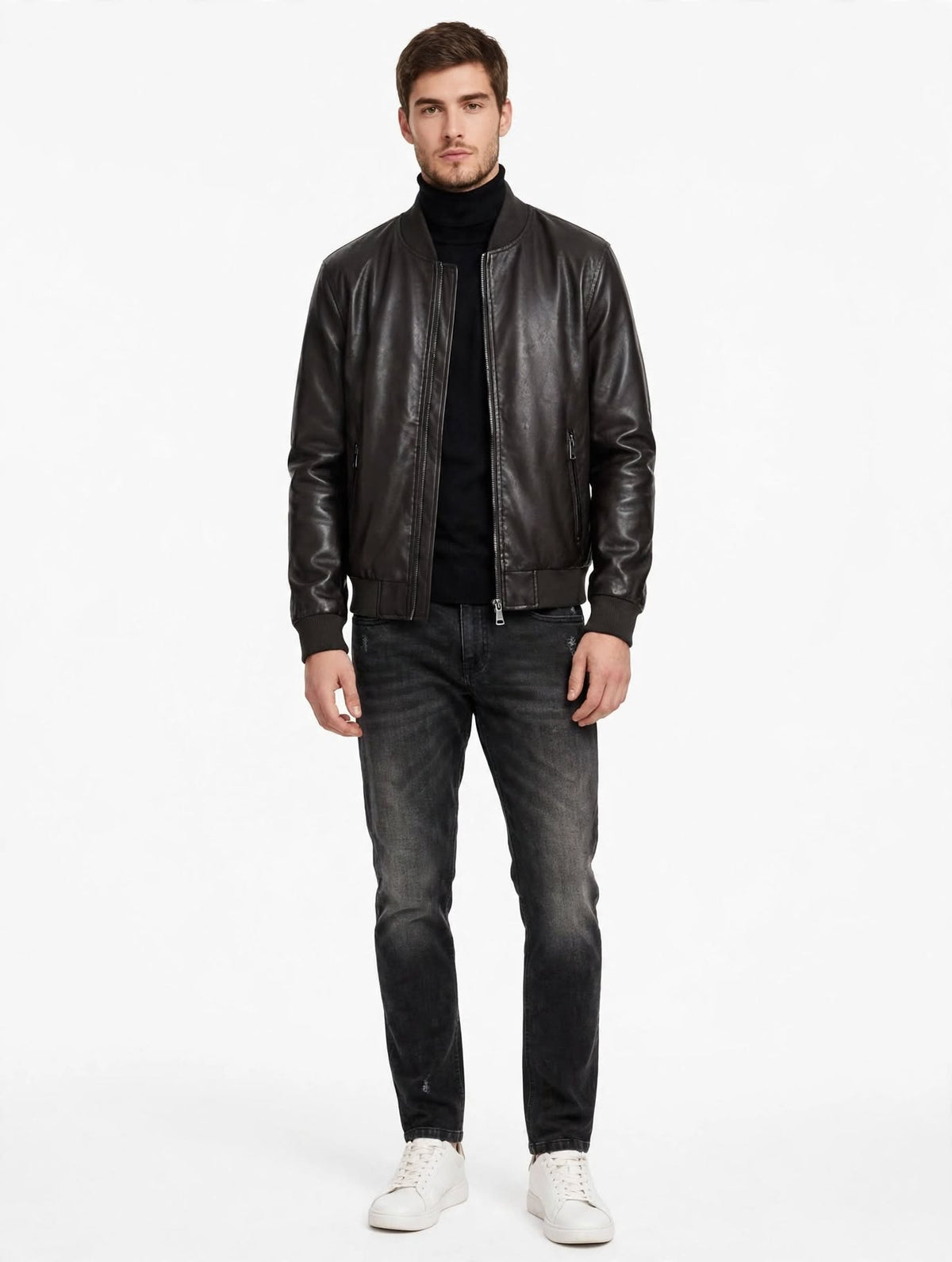 TALISMAN - BOMBER ECOPELLE MORO