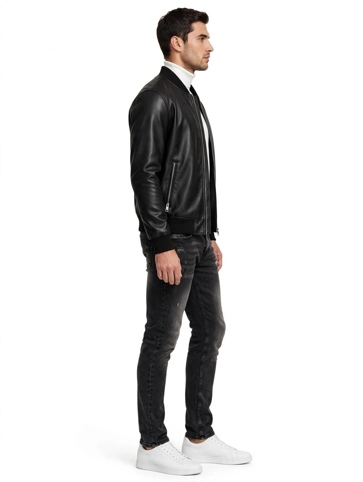 TALISMAN - BOMBER ECOPELLE NERO