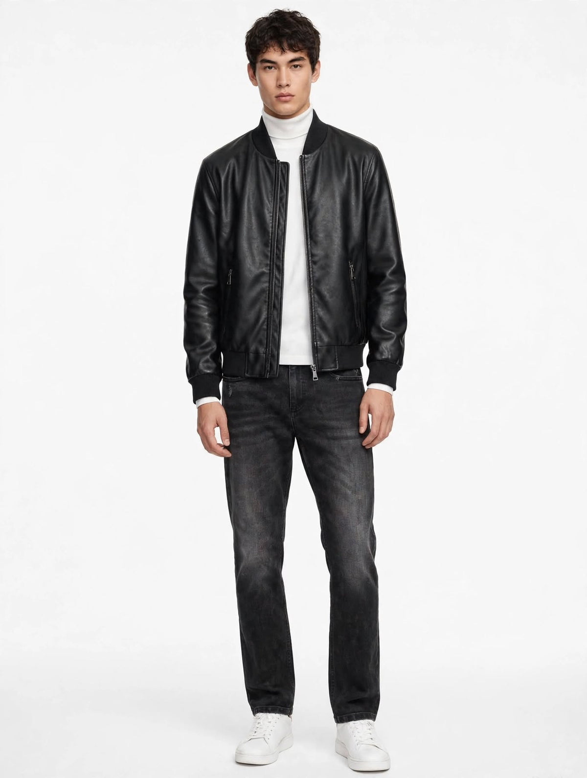 TALISMAN - BOMBER ECOPELLE NERO