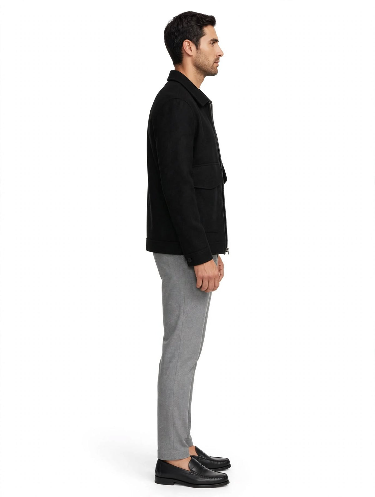 VULCANOCAP - CAPPOTTO CORTO CON ZIP NERO