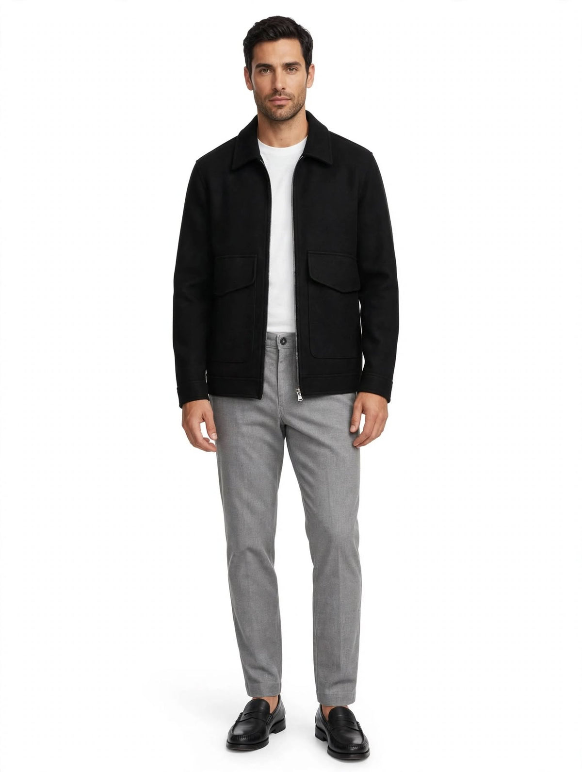 VULCANOCAP - CAPPOTTO CORTO CON ZIP NERO
