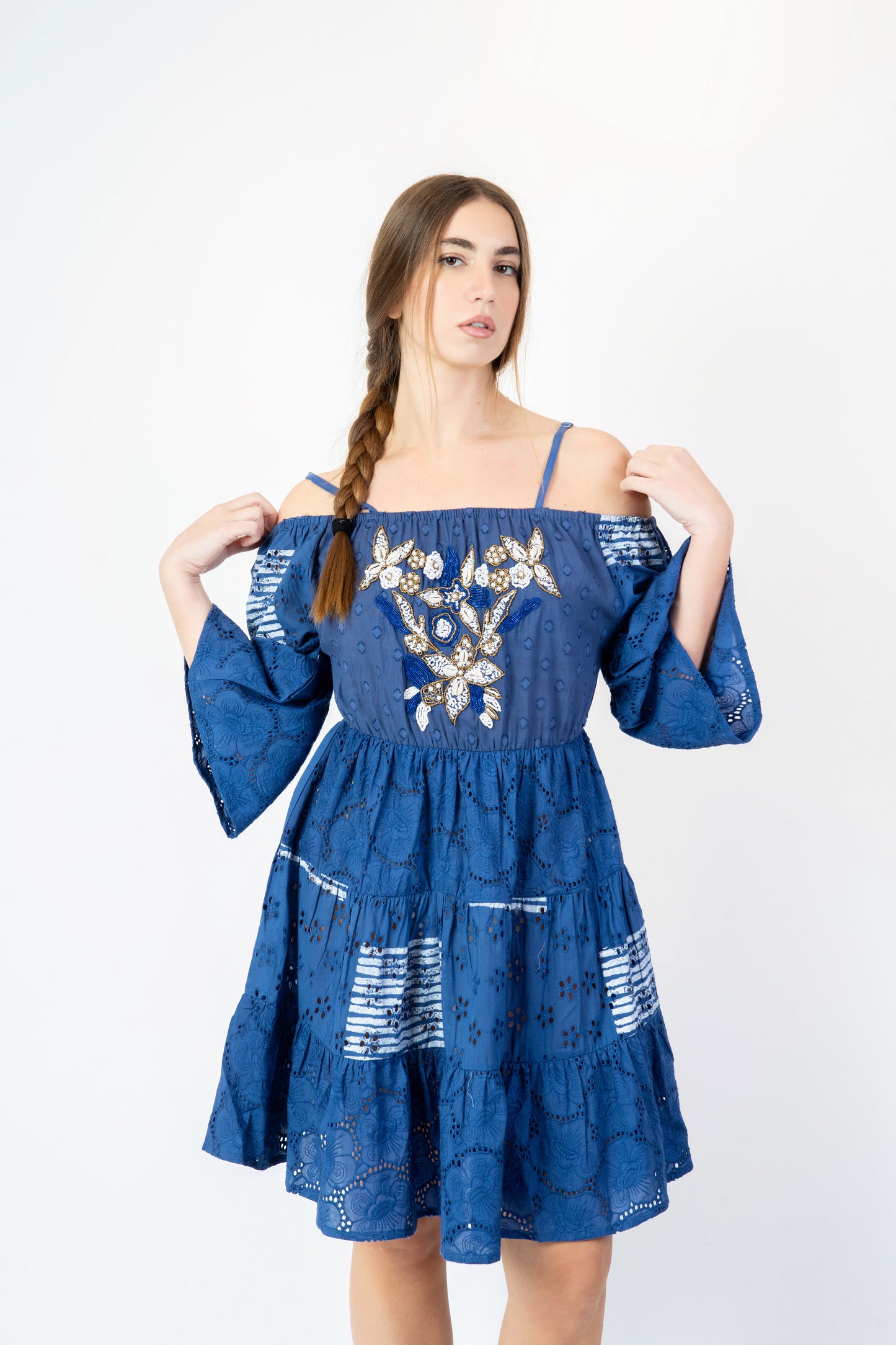 Ximena - Abito fantasia blu