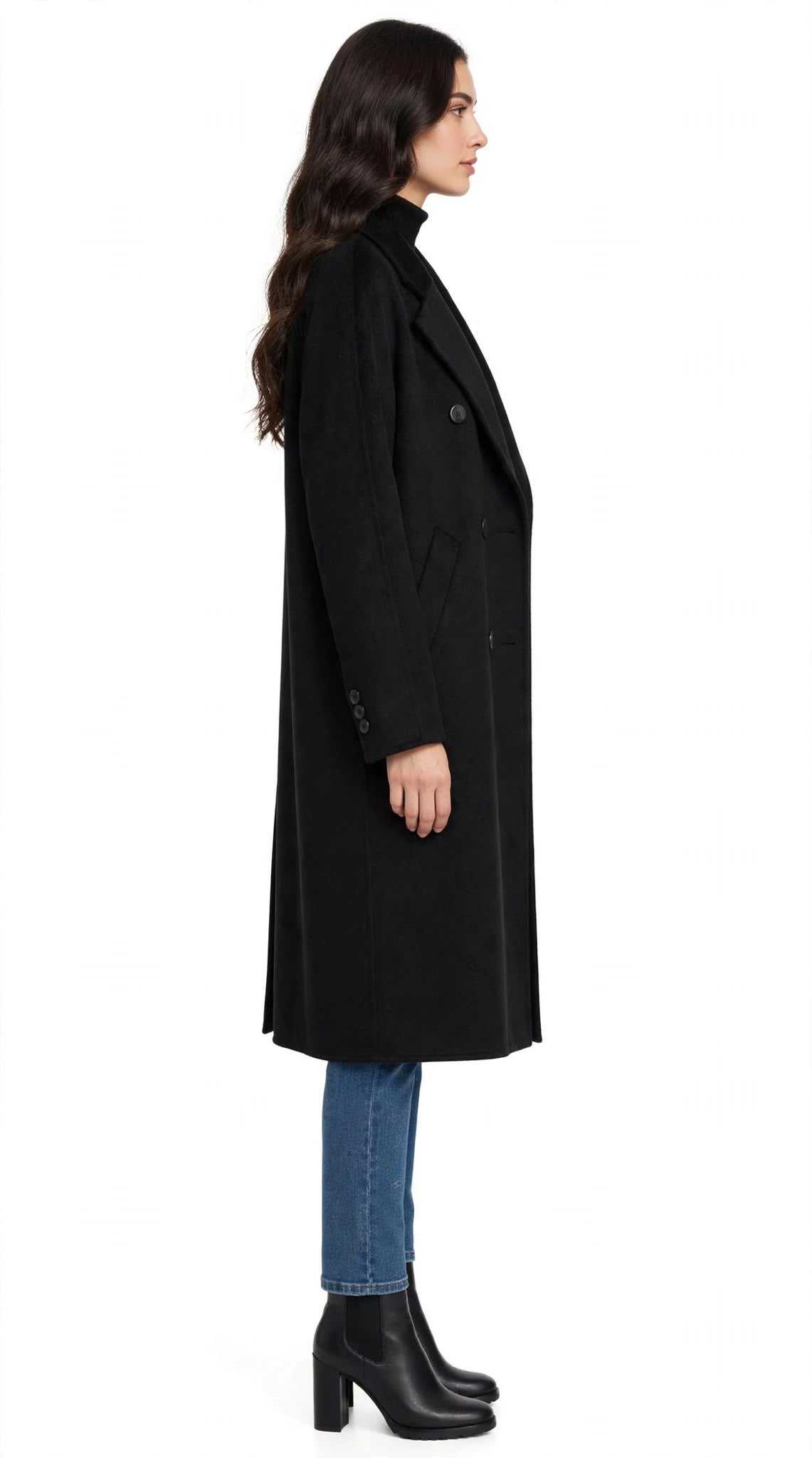 MICOL - CAPPOTTO DOPPIO PETTO NERO