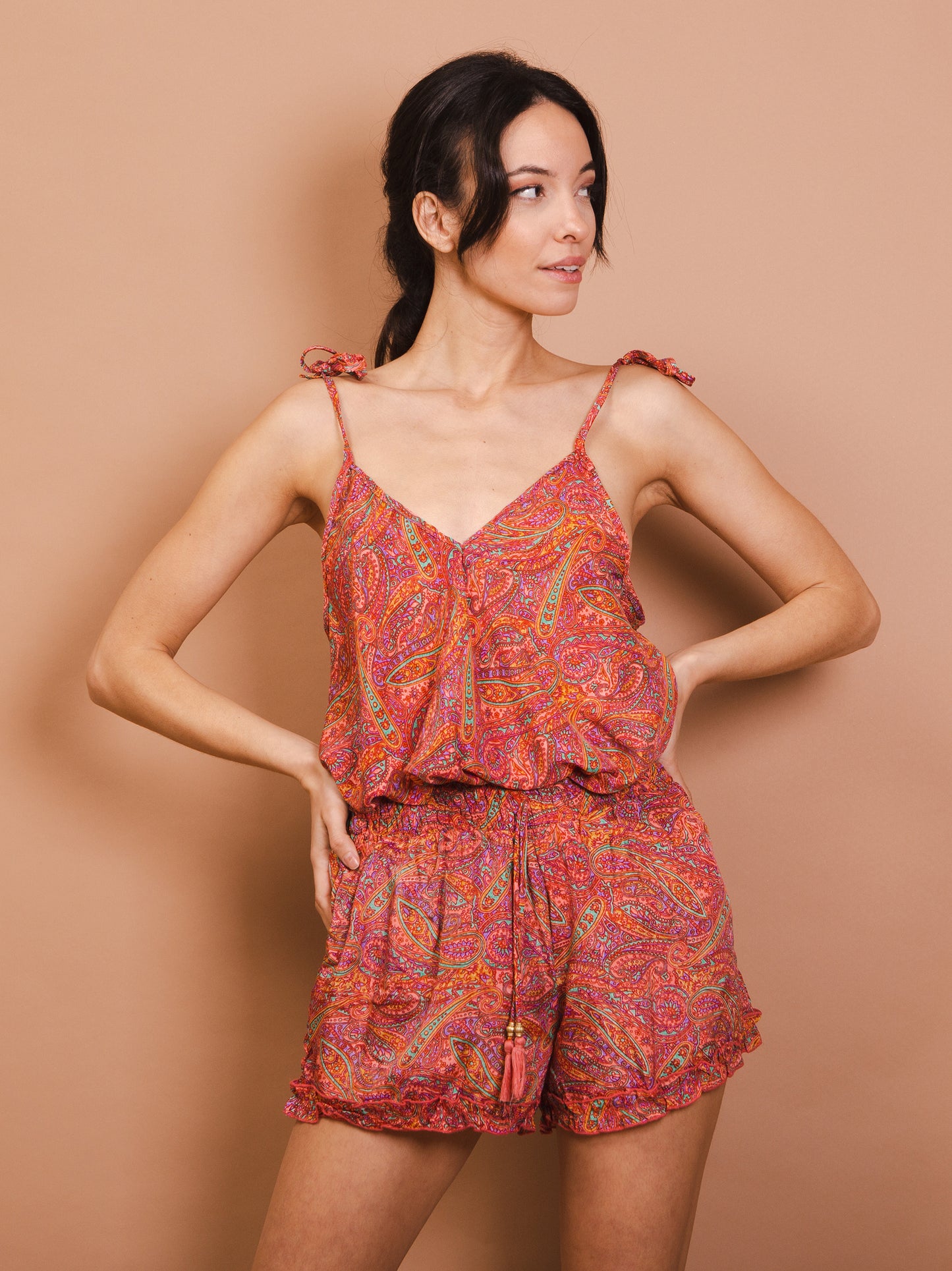 Tank top shorts coordinated set - SESETKK4- red