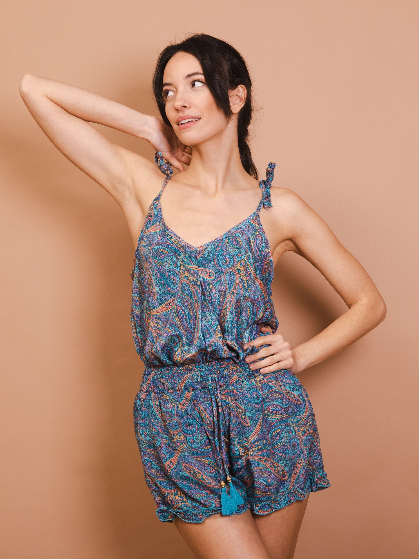 Tank top shorts coordinated set - SESETKK6- light blue