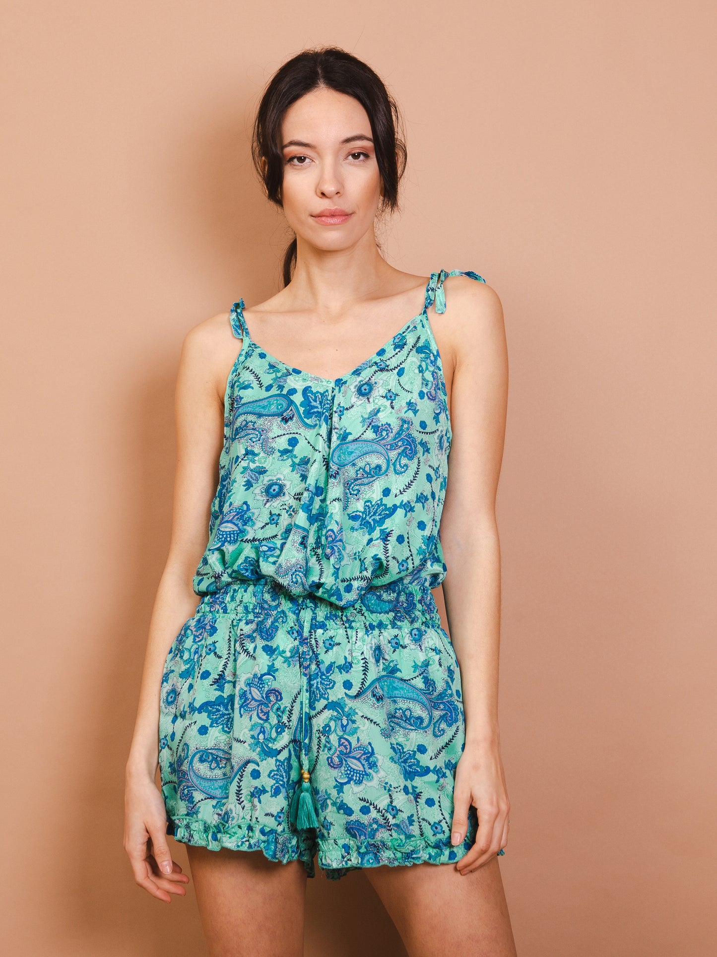 Tank top shorts coordinated set - SESETKK7- water green